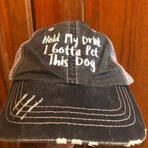 Hold my drink I gotta pet this dog hat